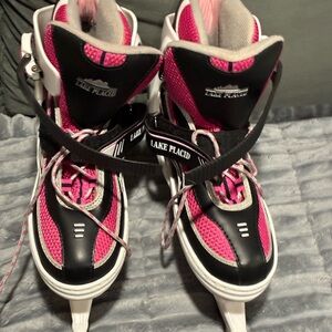 Lake Placid Women's Pink and Black Ice Skates